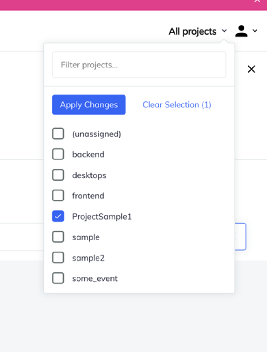 How to find project in dropdown of Chef Automate